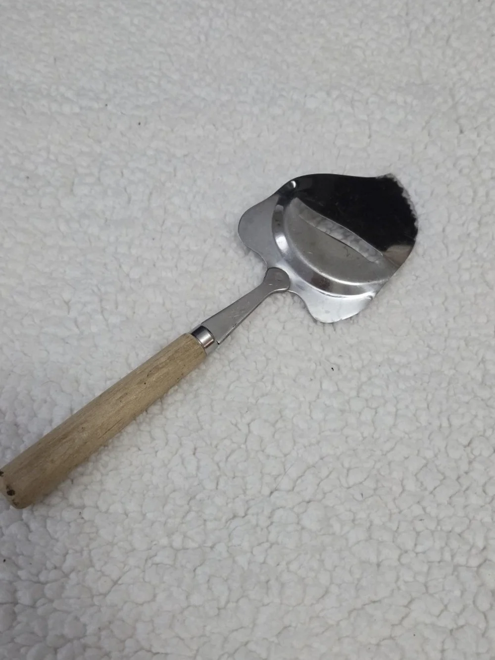 Vintage Cheese Slicer Serving Tool Mid Century Stainless Steel Wood Handle